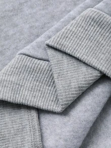 DAZY 女童撞色韩版休闲花瓣袖圆领卫衣，春秋季 - 灰色 - 查看 7