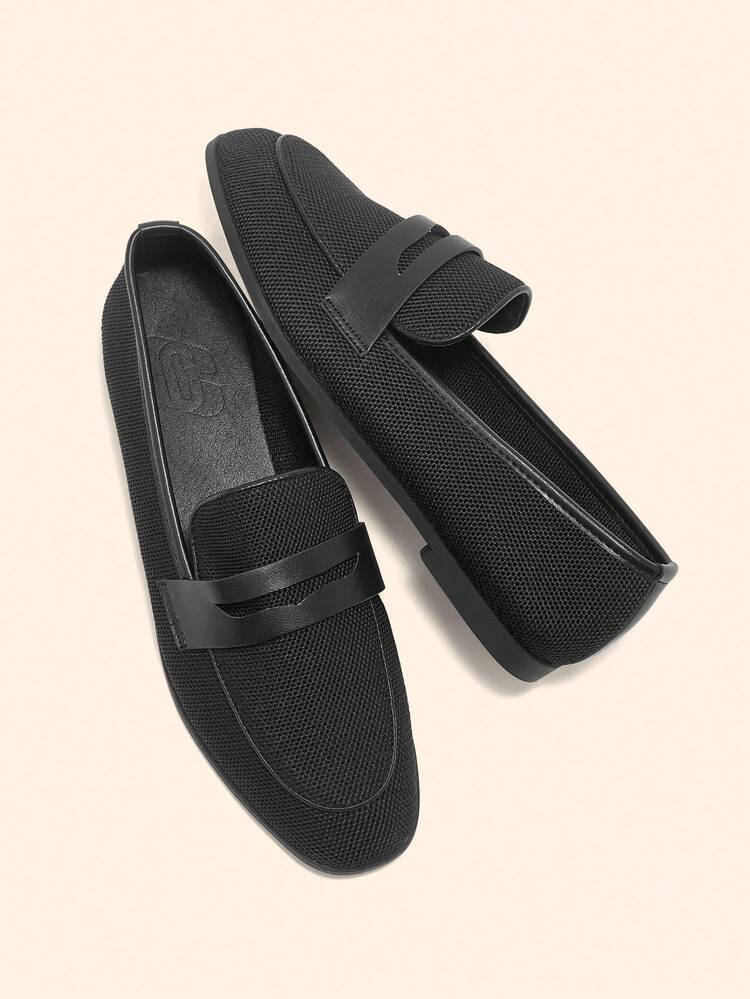 CUCCOO BASICS Women's Fashionable Black Comfortable Breathable Flat Loafers, Suitable For Commuting, Vacation And Various Occasions