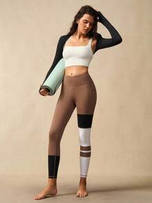 VARSIVA 女士紧身裤 女士条纹不对称腰部休闲运动紧身裤 - 彩色 - 查看 8