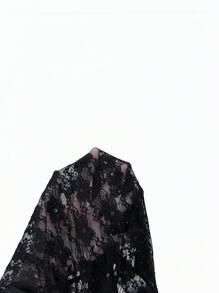 Women's Elegant Solid Color Lace Long Sleeve Blouse Fall Cloth For Women - Black - View 7