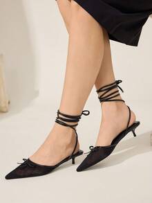 CUCCOO CHICEST Women's Fashionable Black Kitten Heel Pumps - Black - View 4