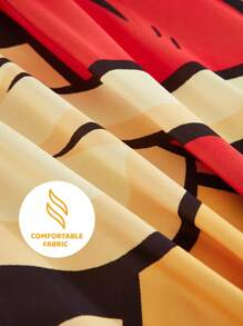 GARFIELD | SHEIN 3-teiliges Bettwäsche-Set mit Cartoon-Muster (Bettdeckenbezug + Kissenbezug), weiches und bequemes Material, passend für verschiedene Bettgrößen, süße Katzen- und Hunde-Muster