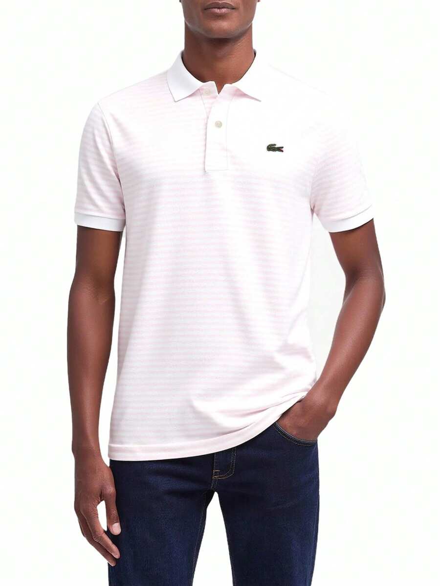Lacoste Classic Fit Petit Pique Polo Shirt - White Lilac - View 1