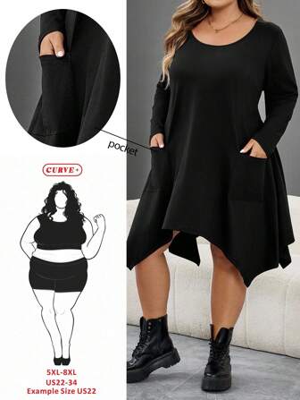 SHEIN CURVE+ Plusstorlekar Fashionabla Chiffonglapp Rosettdekoration Tajta Byxor, 3D BlommorGotisk/Gotisk Damkläder/Halloween Plusstorlekar/Halloweendräkt, Höstkläder För Damer/Höst/Vinter