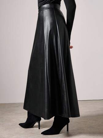 COSMINA 女士优雅长款PU皮裙，秋冬