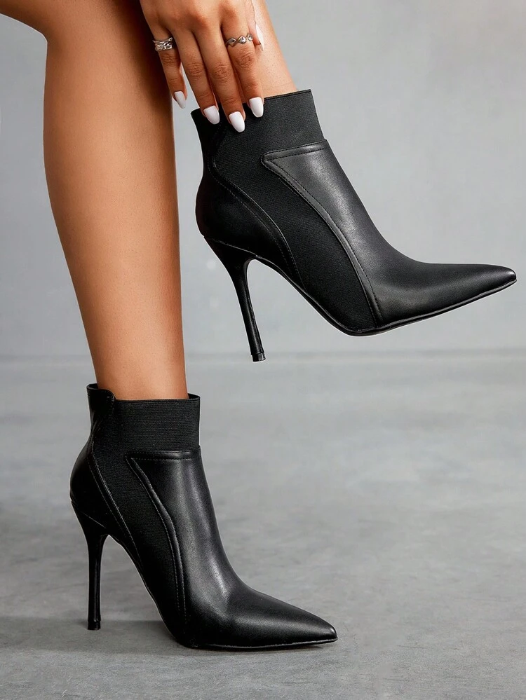 CUCCOO SZL Women's Fashion Pointed Toe Stiletto Heel Ankle Boots For Christmas Spring Shoes