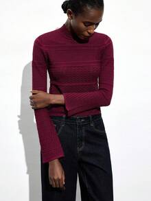 Maija Women's Stand Collar Long Sleeve Hollow Design Fitted Fashionable Sweater Burgundy Tops For Women Wine Red Top Maroon Top Turtle Neck Top Dark Red Top Casual Tops Red Top Fall Sweaters Halloween Sweater Going Out Tops Casual Tops Women Rave Outfits Burgundy Top Chic Autumn Christmas Women's Clothing Christmas Jumper Going Out Tops Burgundy Tops,