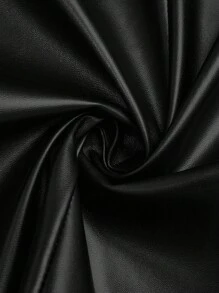 Sunspun Giacca con chiusura lampo, manica lunga, colletto in PU, chiusura obliqua, taglie comode