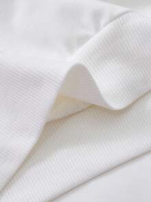 SHEIN 2pcs Women Set, New Design White Crew Neck Sweatshirt With Funny Graphic Print, Panda Graphic Splice, Fitted Short Sleeve Leggings With Digital Print And Splice Pattern, Matching Family Outfit - Multicolor - View 6