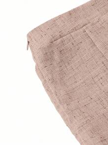 Ellevyn 夏季优雅通勤法式亚麻高端裤装 - 粉色 - 查看 5