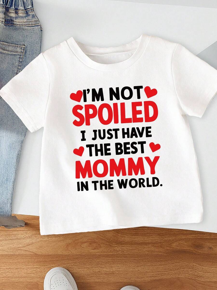 SHEIN 年轻女孩字母印花休闲舒适时尚圆领 T 恤