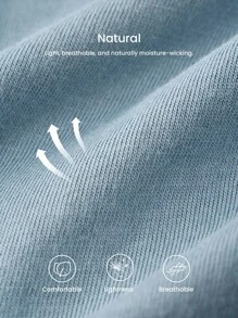 LUVLETTE 秋冬季柔软舒适100%纯棉迷雾森林风蓝色蕾丝优雅饰边纽扣上衣和裤子家居服女士透气睡衣套装裤子带口袋浪漫居家舒适秋季睡衣 - 薄荷藍 - 查看 5