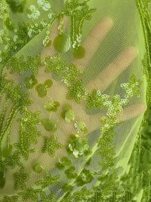 Glamine 女士新款性感迷你裙夏季度假女士绿色露背夏季连衣裙性感流苏装饰夏季连衣裙 - 綠色 - 查看 6