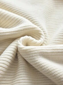 SHEIN LUNE LanaWest Women's Solid Color Contrast Lace Casual Sweater Fall Winter Cloth For Women - Beige - View 7