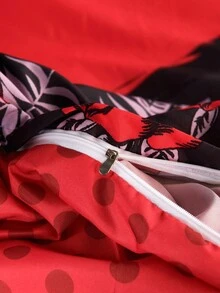 Betty Boop x SHEIN 3件套双面字母和数字图案被套，适用于单人床/双人床/大号床/特大号床，宿舍/家居，礼品之选，派对，节日，情人节