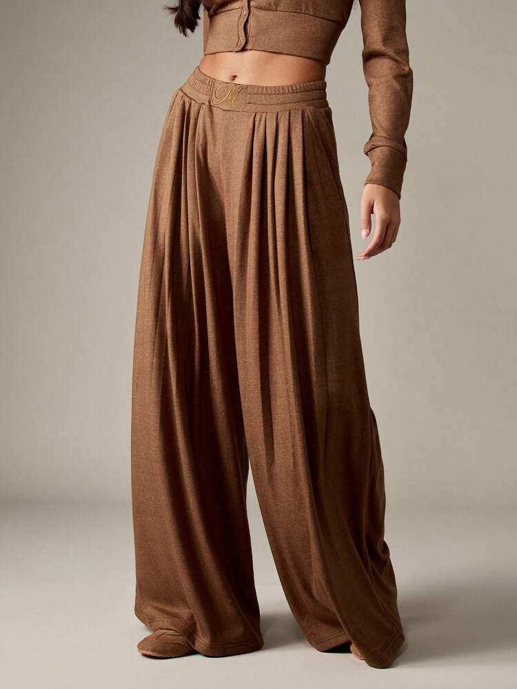 MISSGUIDED High Waisted Pleated Palazzo Pants With Pockets｜MISSGUIDED