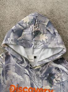 Discovery X SHEIN Women's Casual Everyday Leaf & Letter Graphic Street Hoodie
