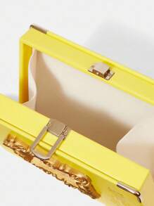 HARRY POTTER X SHEIN Book Shaped Foil Print Box Shoulder Bag - Yellow - View 8