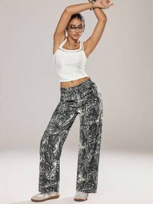 SHEIN ICON Quần jean ống đứng lưng cao phong cách retro đơn giản dành cho nữ - Nhiều màu - Xem 6