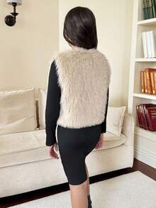 SHEIN 春秋新款可爱简约休闲日常百搭女童黑色圆领长袖长裙+背心两件套 - 彩色 - 查看 2