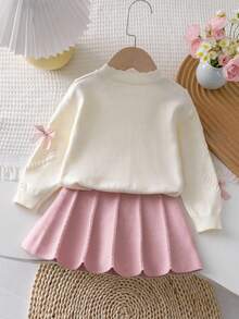 Souflis Souflis Conjunto de suéter cardigan de malha para bebês meninas