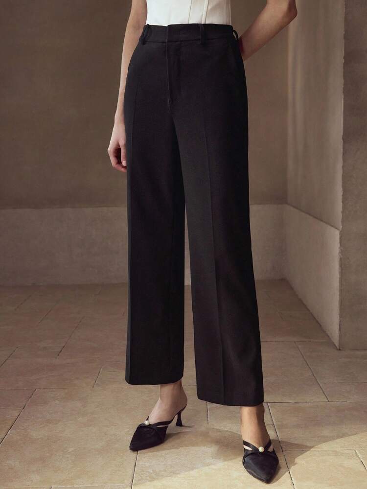 MOTF Classy CALÇA DE TERNO COM BOLSO PLISSADO INCLINADO