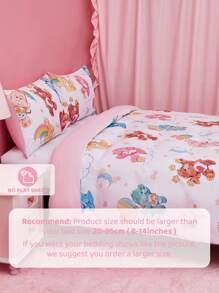 SHEIN X Care Bears Cute Bear Print Duvet Cover Set, Soft And Comfortable, Suitable For Various Beds - Multicolor - View 10
