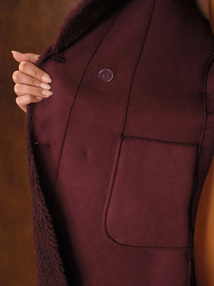 WOMEN'S BELTED LONG FAUX FUR COAT, AUTUMN/WINTER