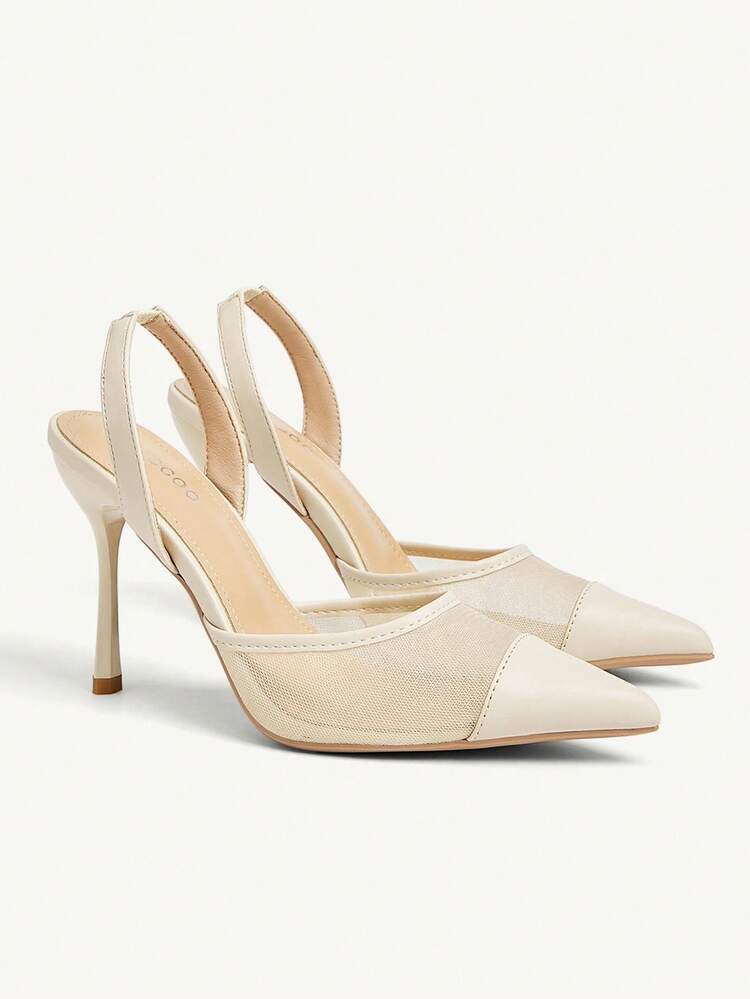 CUCCOO CHICEST Women's New Apricot Mesh Minimalist High Heel Pumps, Elegant Sexy Comfortable Shoes Suitable For Parties, Dates, Shopping, Weddings