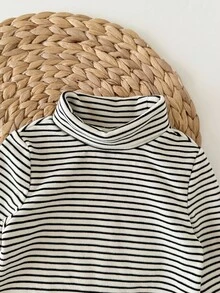 SHEIN Set de 3 piezas de body de manga larga con cuello de tortuga casual y cómodo para bebé niño en otoño e invierno - Multicolor - Ver 6