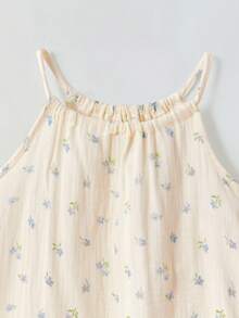 Maija Kids Maija Kids Váy yếm xếp nếp họa tiết hoa nhỏ xinh cho bé gái - Hồng - Xem 5