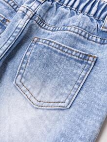 Sparklyn 女童复古时尚休闲百搭牛仔裤，蓝色破洞直筒修身款，适合所有季节，破洞牛仔裤，女童宽松破洞牛仔裤，秋冬季