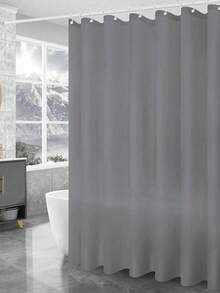 纯色防水浴帘 - 复古浴室装饰，秋季美学，波西米亚风格，可爱的返校必备品，大学宿舍配件，涤纶内衬，防潮，易清洁