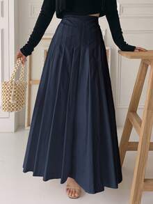 DAZY 女士纯色百褶裙，四季皆宜