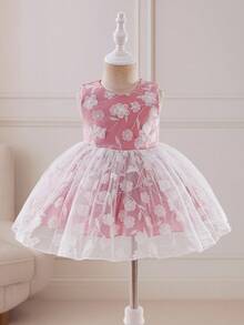Glamorique Kids Nuevo estilo de vestido de fiesta de jacquard para niñas, adecuado para fiestas, salidas y ocasiones de primavera/otoño/invierno - Multicolor - Ver 2