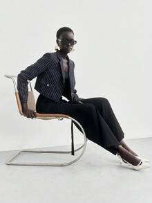 Lumivelle 万圣节女式商务休闲西装外套 - 藏蓝色 - 查看 4