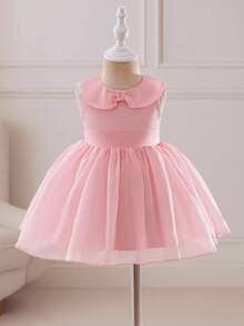 Glamorique Kids 女童甜美可爱粉色公主薄纱无袖连衣裙、派对连衣裙 - 粉色 - 查看 1