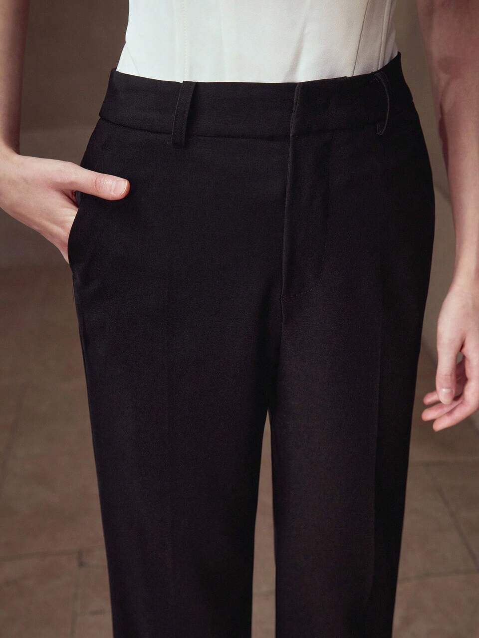 MOTF Classy FOLD PLEATED SLANT POCKET SUIT PANTS