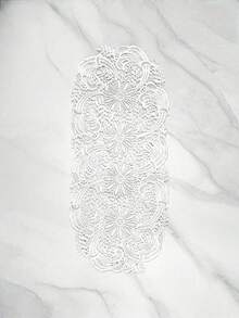 SHEIN 1pc Elegant White Velvet Lace Oval Tablecloth - Floral Pattern Polyester Tablecloth, Suitable For Dining, Coffee And Home Decor, Perfect For Holiday Table Setting, Dining Table Accessories - Butterfly Pattern - Decorative Texture, Dining Table Decor - Multicolor - View 9