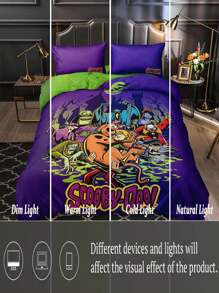SCOOBY-DOO X SHEIN Cartoon And Letter Print Bedding Set - Multicolor - View 8