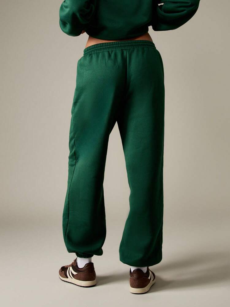 MISSGUIDED Embroidered Baggy Jogger Pants With Cuffed Ankles