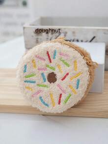 1 件装 4 英寸 PU 皮革饼干造型零钱包，可爱饼干设计，拉链口袋，适合女性女孩作为圣诞派对礼物或时尚配饰 - 彩色 - 查看 5