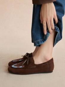 Rosivie Giày bệt màu nâu thời trang nữ - màu nâu - Xem 7