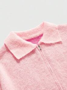 ROMWE MEN Spring Casual Pink Men'S Ombre Cardigan Sweater, Streetwear , Fall Winter - Pink - View 3