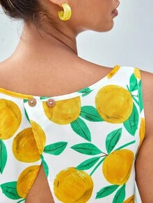 Soleia Lemon Print Tank Top & Shorts - Multicolor - View 6