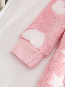 رومبير نوم وبيجامة للأطفال حديثي الولادة مريحة وكاجوال يومية، مطبوعة بنجوم وقلوب باللونين الوردي والأبيض - متعدد الألوان - مشاهدة 7