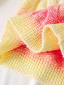 SHEIN Young Girls' Fashion Casual Chic Cute Minimalist Versatile Elegant Colorful Gradient Long Sleeve Knit Sweater, Soft & Comfortable, Suitable For Daily, Outdoor, Travel, Holiday, Home, Daycare, Autumn/Winter, Christmas, Back To School, Party Wear - Multicolor - View 13