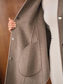 MOTF PREMIUM WOOL CONTRAST FAUX FUR OVERCOAT - Mocha Brown - View 9