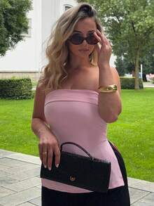 Jeta Ari Y2K 亚文化豹纹下摆开衩设计女式短款上衣 - 粉色 - 查看 6