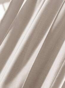 Linhara Bộ 2 món áo dài tay và quần dài cỡ lớn cho nữ, màu trơn thường ngày, mùa thu - Màu be - Xem 6